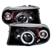 Dodge Dakota 97-04 / Durango 98-03 1PC Strålkastare Projektor LED (Utbytbara LEDs) – Svarta Spyder Auto